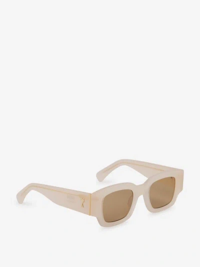 Shop Ami Alexandre Mattiussi Ami Paris Square Sunglasses In Bordes Metálicos