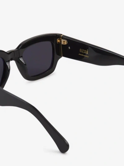 Shop Ami Alexandre Mattiussi Ami Paris Square Sunglasses In Metal Edges