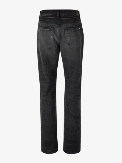 Shop Amiri Straight Cotton Jeans In Negre