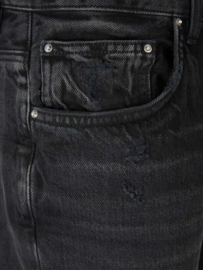 Shop Amiri Straight Cotton Jeans In Negre