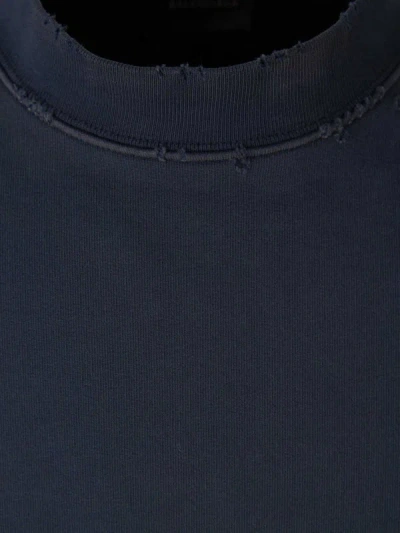 Shop Balenciaga Crewneck Sweatshirt In Blau Nit