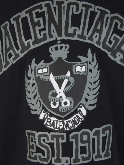 Shop Balenciaga Cotton Printed T-shirt In Negre