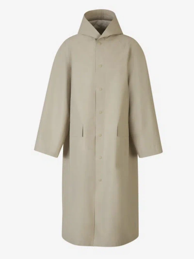 Shop Balenciaga Hood Technical Trench Coat In Gris Clar