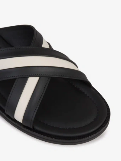 Bally Cross Strap Flat Sole Open Toe Sandals In Black