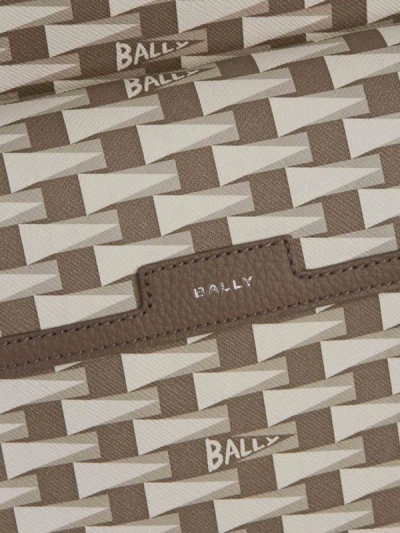 Shop Bally Logo Leather Backpack In Taupe