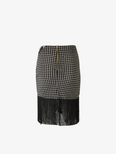 Shop Balmain Paisley Motif Sarong Midi Skirt In Negre