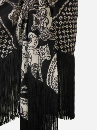 Shop Balmain Paisley Motif Sarong Midi Skirt In Negre