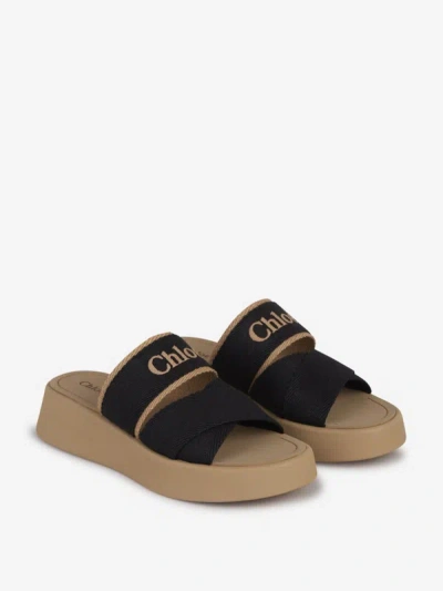 Shop Chloé Mila Platform Sandals In Negre