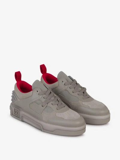 Shop Christian Louboutin Astroloubi Leather Sneakers In Gris Pedra