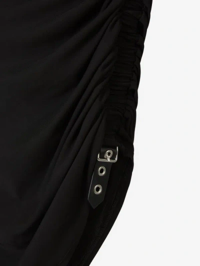 Shop Courrèges Asymmetrical Crepe Midi Dress In Negre