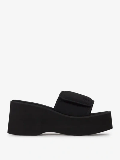 Shop Courrèges Scuba Wave Slip-on Sandals In Negre