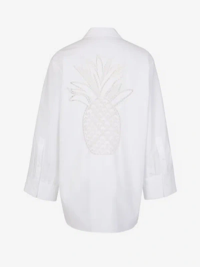 Shop Dorothee Schumacher Embroidered Poplin Shirt In Blanc