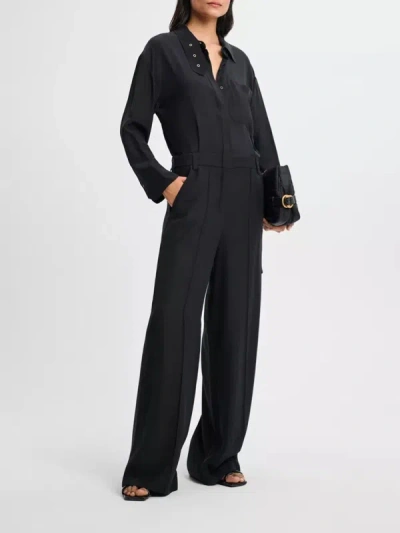 Shop Dorothee Schumacher Oversized Silk Jumpsuit In Negre