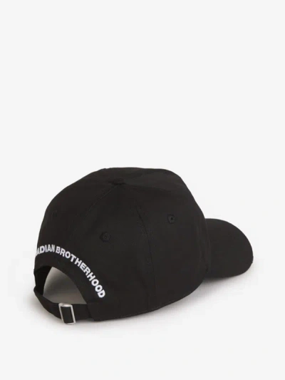 Shop Dsquared2 Cotton Print Cap In Negre