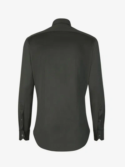 Shop Fray Micro Knit Shirt In Verd Fosc