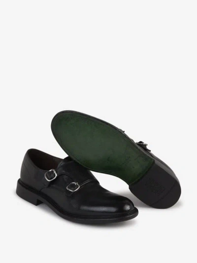 Shop Green George Double Buckle Shoes In Negre