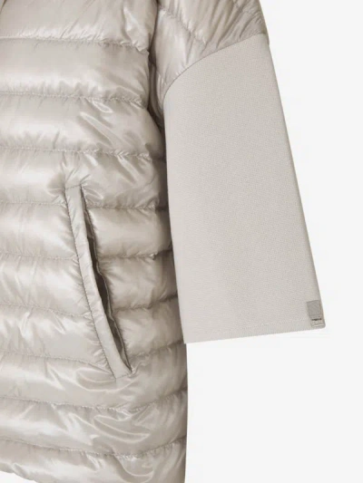 Shop Herno Quilted Technical Jacket In Gris Clar