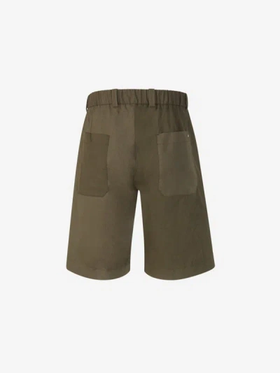Shop Herno Technical Cotton Bermuda Shorts In Verd Militar