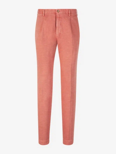 Shop Incotex Tapered Fit Formal Trousers In Coral