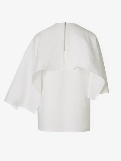 Shop Jil Sander Sleeveless Cape T-shirt In Blanc