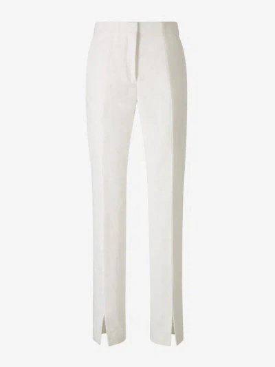 Shop Jil Sander Slim Fit Formal Pants In Blanc