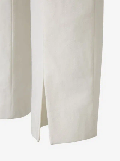 Shop Jil Sander Slim Fit Formal Pants In Blanc
