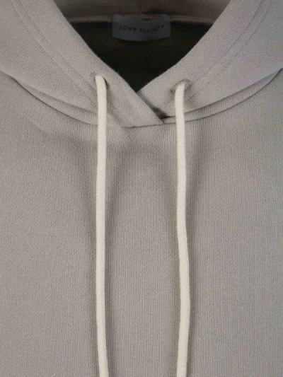 Shop John Elliott Cotton Hood Sweatshirt In Gris Clar