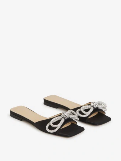 Shop Mach & Mach Bow Detail Sandals In Negre