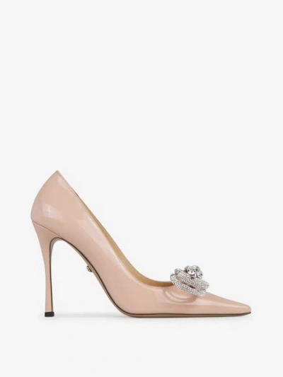 Shop Mach & Mach Double Bow Heel Shoes In Rosa Pal