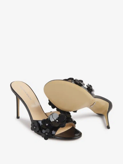 Shop Mach & Mach Sandals With Flower Detail In Negre