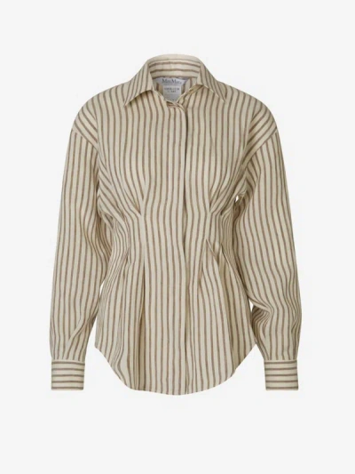 Shop Max Mara Eritrean Linen Shirt In Striped Motif