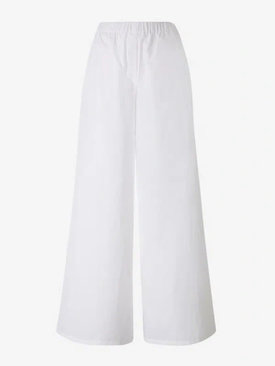 Shop Max Mara Formal Poplin Pants In Blanc