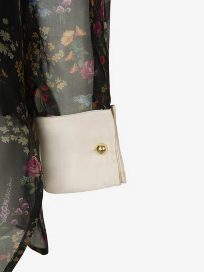 Shop Max Mara Floral Motif Blouse In Small Removable Bow Tie