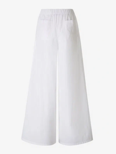 Shop Max Mara Formal Poplin Pants In Blanc