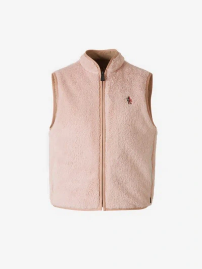 Shop Moncler Grenoble Reversible Logo Vest In Rosa Pal