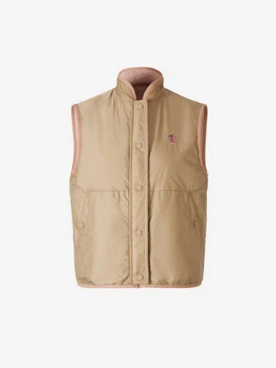 Shop Moncler Grenoble Reversible Logo Vest In Rosa Pal