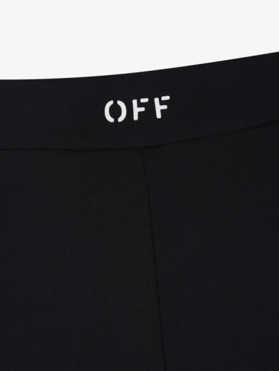 Shop Off-white Flare Logo Leggings In Negre