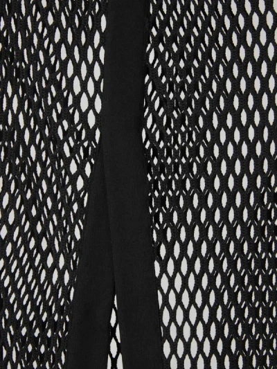 Shop Off-white Openwork Midi Skirt In Negre