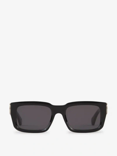 Shop Off-white Squared Hays Sunglasses In Metallic Monogram Logo Insert On Temples