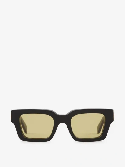 Shop Off-white Squared Virgil Sunglasses In Groc
