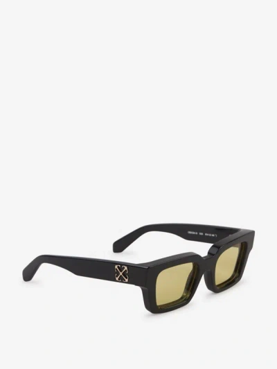 Shop Off-white Squared Virgil Sunglasses In Groc
