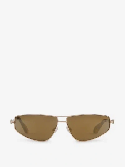 Shop Palm Angels Clavey Sunglasses In Camel