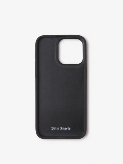 Shop Palm Angels Iphone 15 Pro Max Logo Case In Negre
