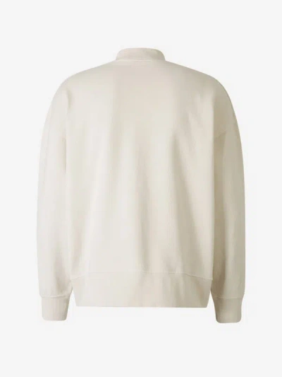 Shop Palm Angels Logo Cotton Sweatshirt In Crema