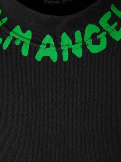 Shop Palm Angels Logo Cotton Sweatshirt In Negre