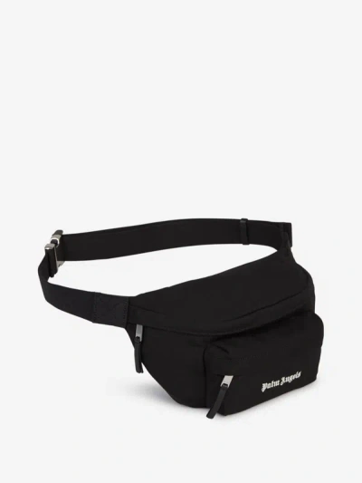 Shop Palm Angels Logo Cotton Waist Bag In Embroidered Logo On The Front