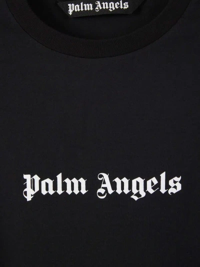 Shop Palm Angels Logo Cotton T-shirt In Negre