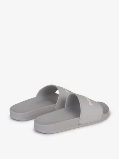 Shop Palm Angels Pool Logo Sandals In Gris Clar