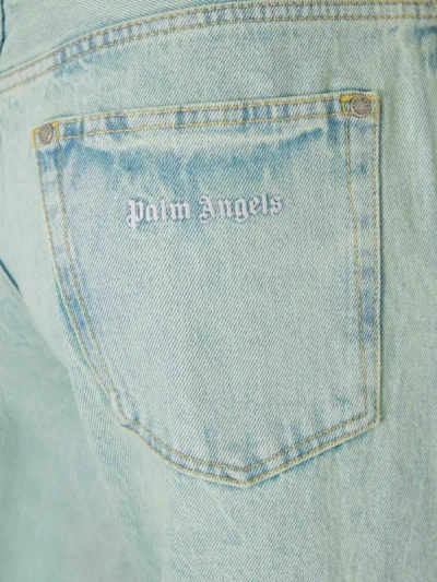 Shop Palm Angels Straight Fit Jeans In Embroidered Logo On The Back