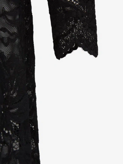 Shop Rabanne Lace Midi Dress In Negre